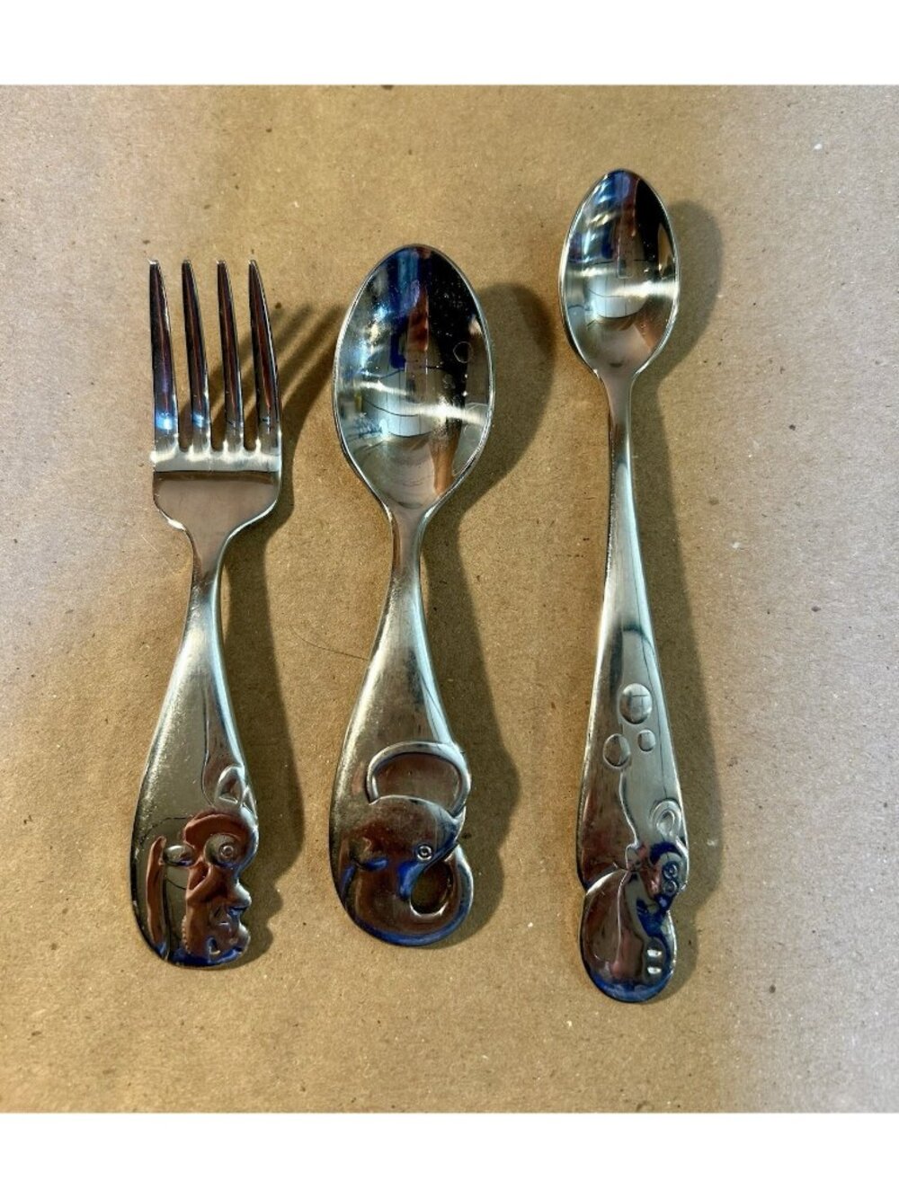 Reed & Barton Jungle Parade 3 Piece Set-Includes Fork, Spoon, & Teaspoon